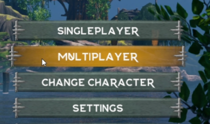 Aska main menu with the Multiplayer button highlighted