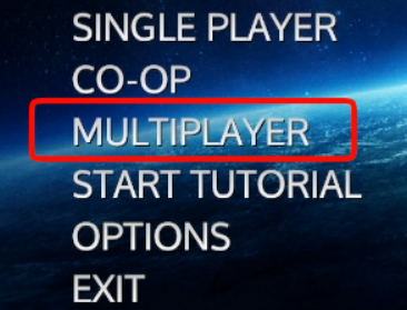 Empyrion main menu with Multiplayer highlighted