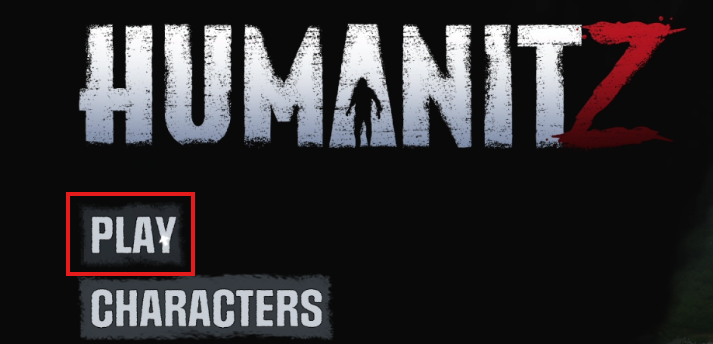 HumanitZ main menu with Play highlighted