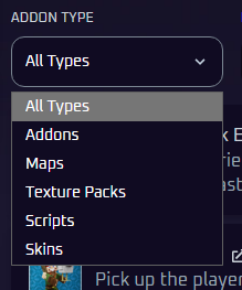 Addon Type Dropdown