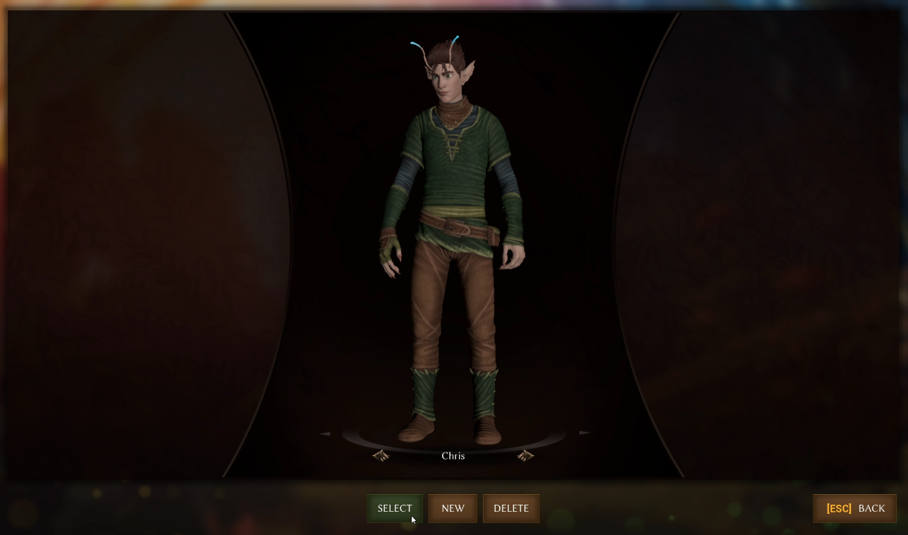 Smalland character selection screen