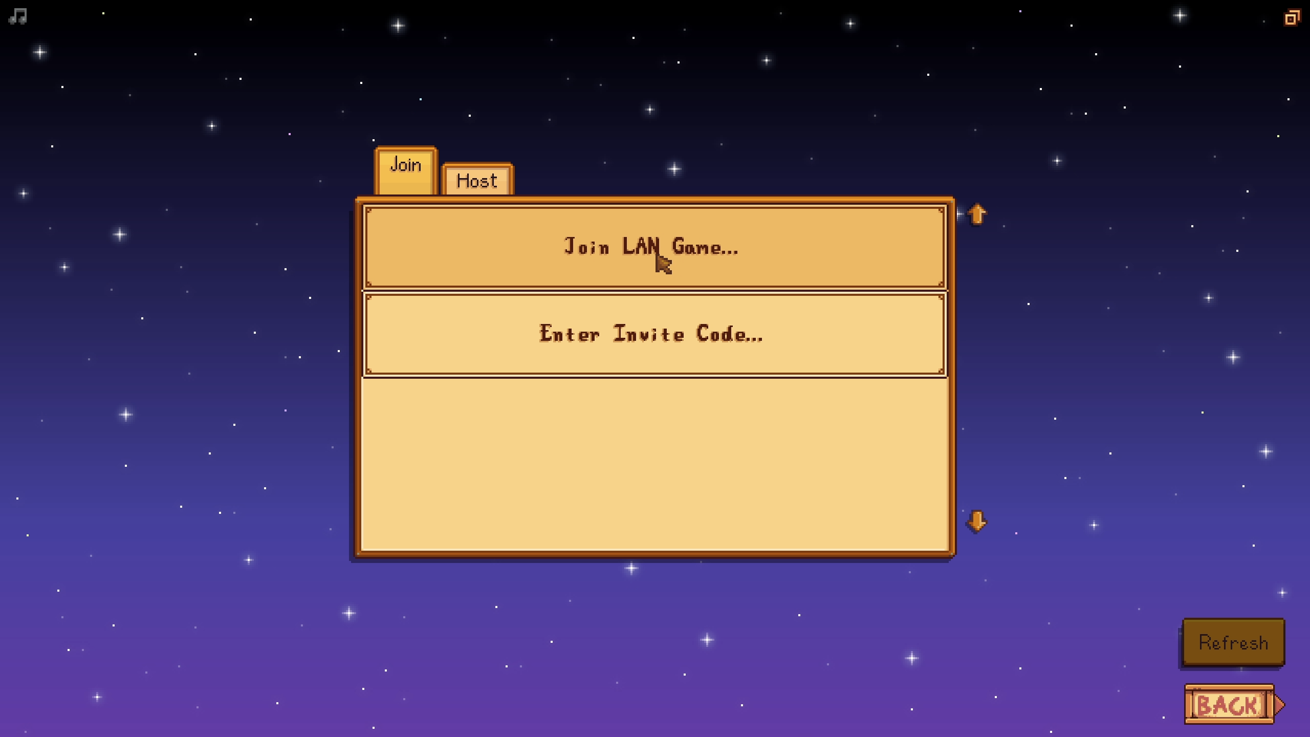 Join LAN Game option in the Co-op menu